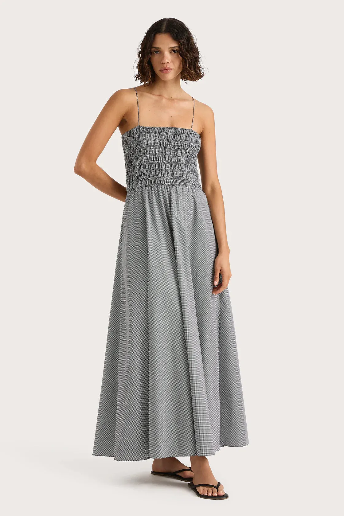 Lida Maxi Dress  - Gingham - Black