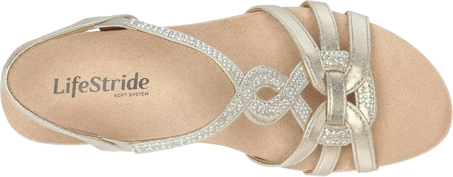 LifeStride Women's Monaco Strappy Wedge Sandals