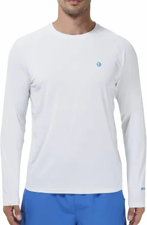 Lightbare Men’s UPF 50  UV Sun Protection Lightweight Long Sleeve T-Shirt Quick Dry for Outdoor Hiking Running