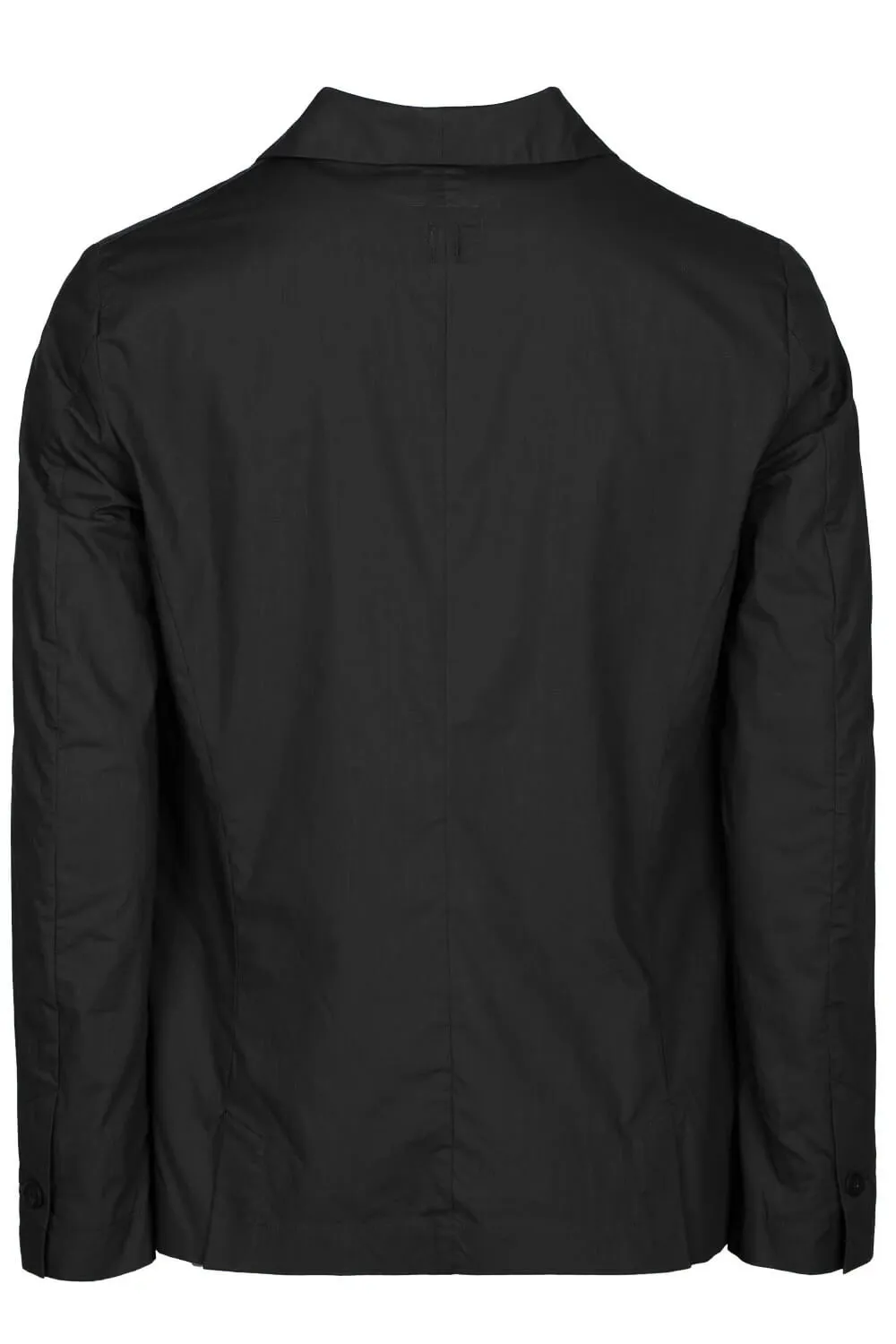 Lightweight Cotton Mandarin Collar Blazer Black