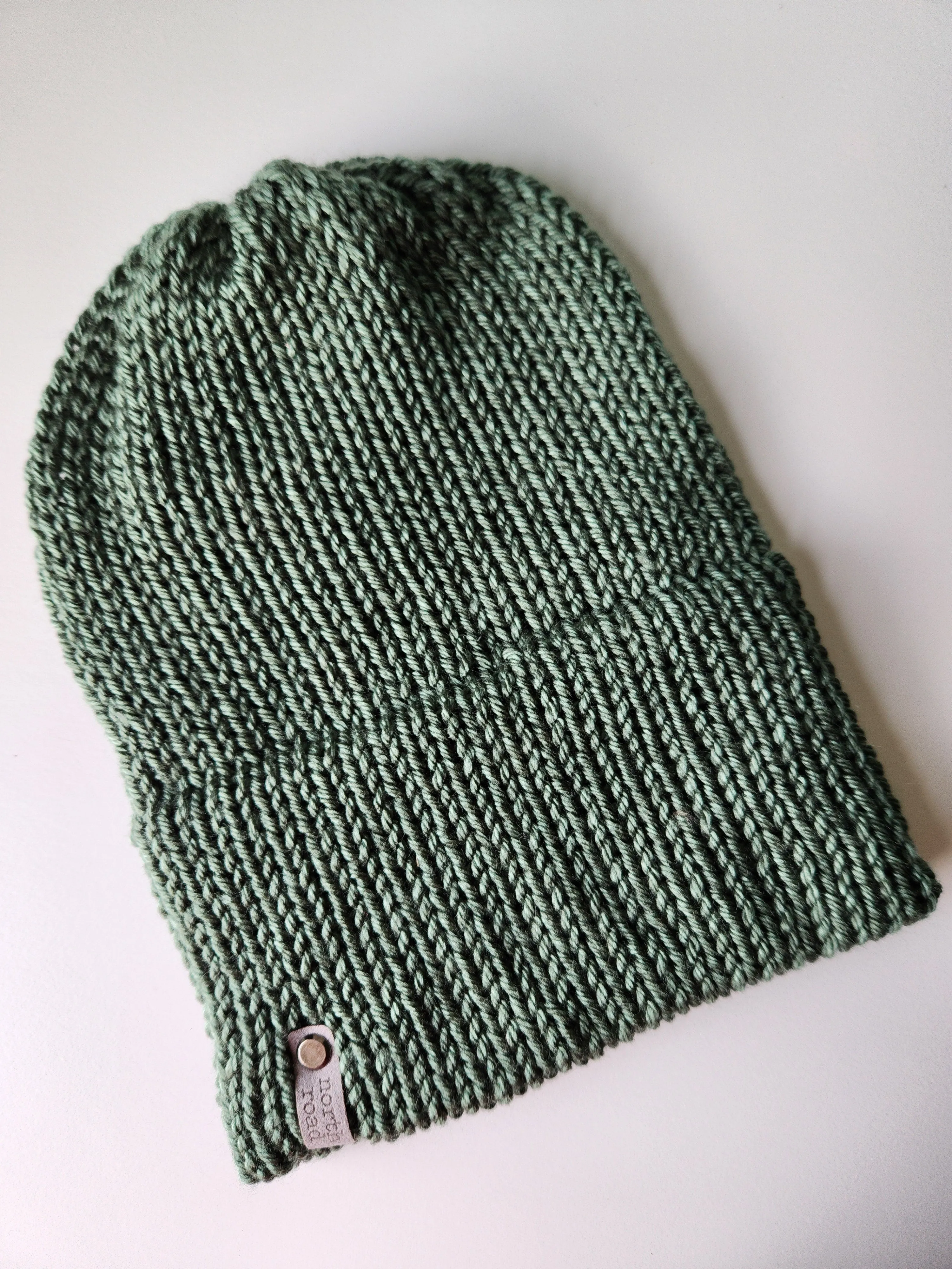 Lightweight Hat, Folded Double Brim Wool Free, Dark Sage Green
