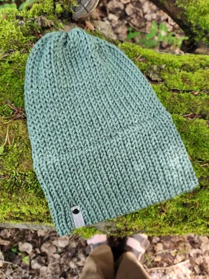 Lightweight Hat, Folded Double Brim Wool Free, Dark Sage Green
