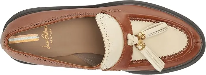 Loafers Cognac/Modern Rounded Meela Slip Sam Luxe *00% satisfaction Edelman Toe Ivory On Premium offer Chunky