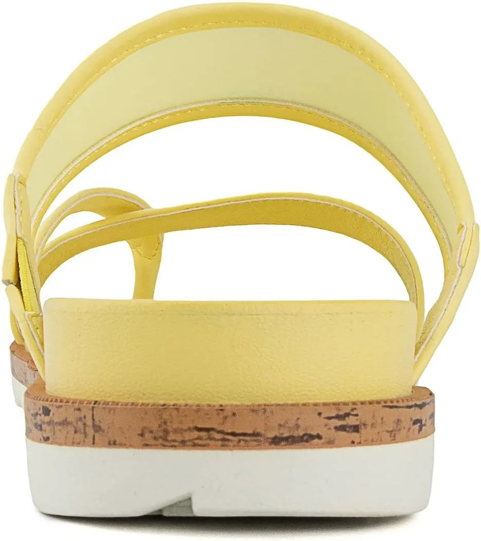 LONDON FOG Womens Noome Comfort Platform Sandal Stretch Fabric Comfort Womens Sandals
