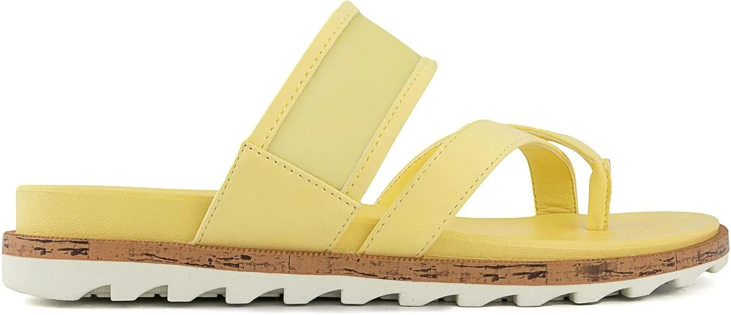 LONDON FOG Womens Noome Comfort Platform Sandal Stretch Fabric Comfort Womens Sandals