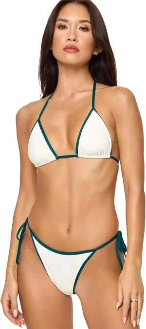 L*Space Aspen Bikini Top for Women, Minimal Support and Coverage, Pop-Seam Color Blocking, Fully Adjustable Ties