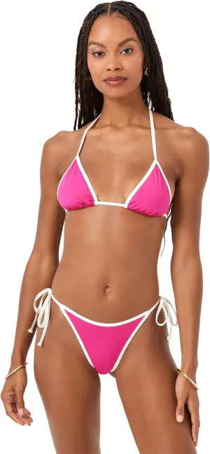 L*Space Aspen Bikini Top for Women, Minimal Support and Coverage, Pop-Seam Color Blocking, Fully Adjustable Ties
