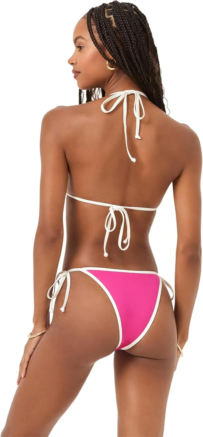 L*Space Aspen Bikini Top for Women, Minimal Support and Coverage, Pop-Seam Color Blocking, Fully Adjustable Ties