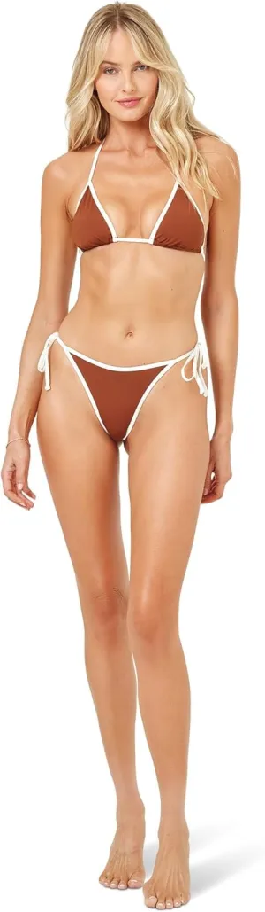 L*Space Aspen Bikini Top for Women, Minimal Support and Coverage, Pop-Seam Color Blocking, Fully Adjustable Ties