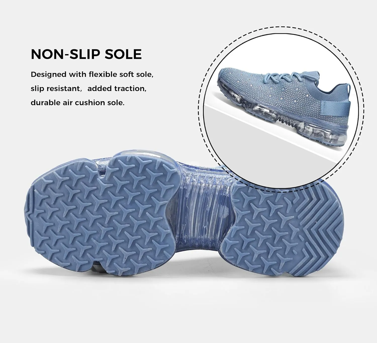 LUCKY STEP Women Air Cushion Fashion Sneakers Breathable Casual Comfortable Lightweight Walking Shoes