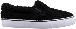 Lugz Women's Clipper Fleece Fashion Sneaker, Black/White, 7.5 M US