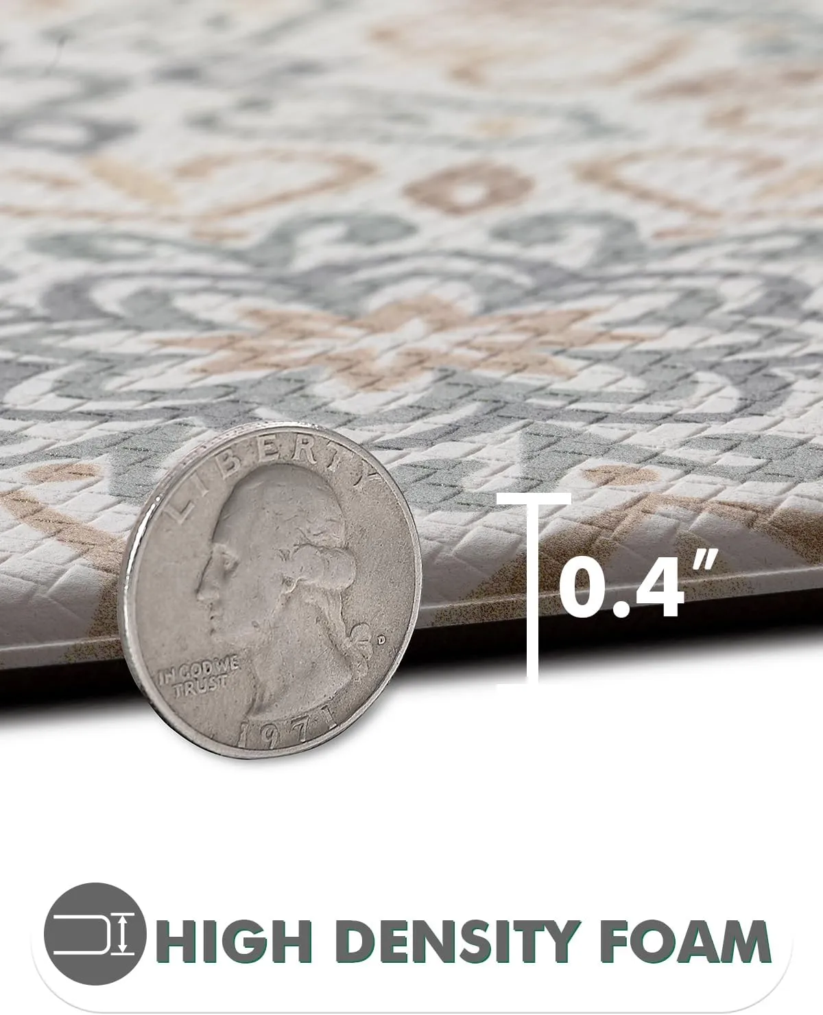 LUMI Anti Fatigue Kitchen Cushioned Mat for Floor, Ultra Soft Non-Slip Waterproof Runner for Standing, Stain Resistant PVC Comfort Rugs for Home, Office, Sink, Laundry, 24x59