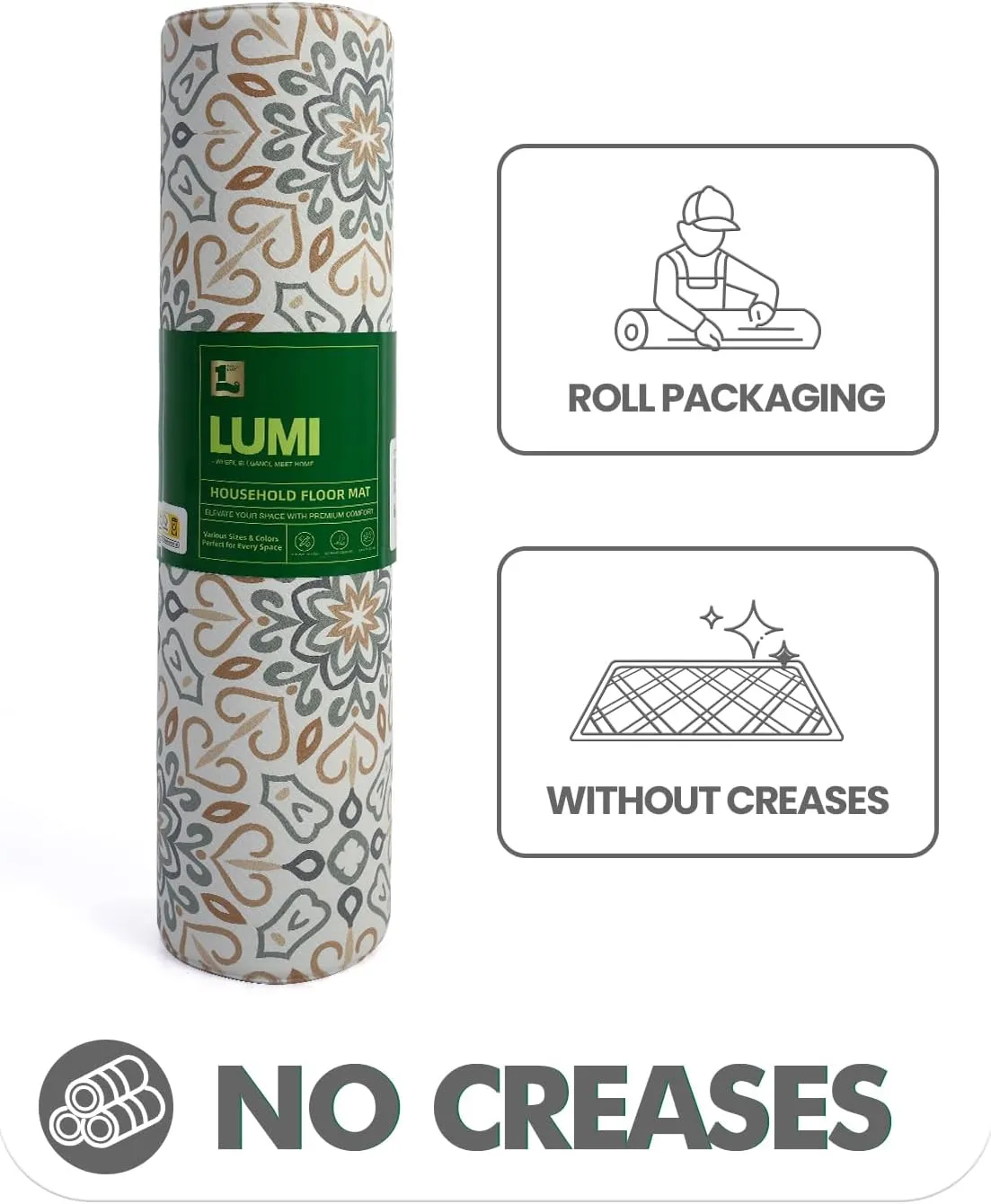 LUMI Anti Fatigue Kitchen Cushioned Mat for Floor, Ultra Soft Non-Slip Waterproof Runner for Standing, Stain Resistant PVC Comfort Rugs for Home, Office, Sink, Laundry, 24x59