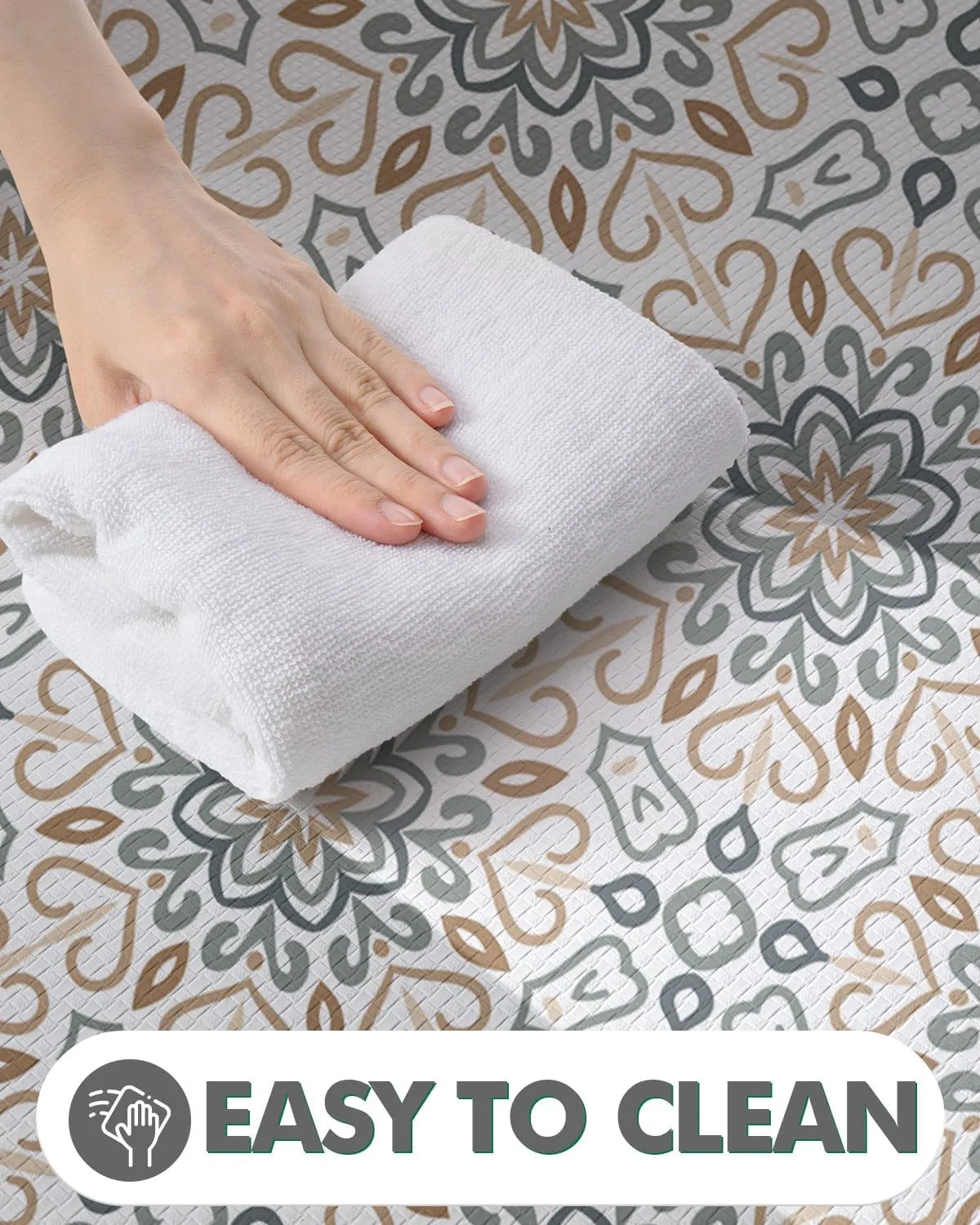 LUMI Anti Fatigue Kitchen Cushioned Mat for Floor, Ultra Soft Non-Slip Waterproof Runner for Standing, Stain Resistant PVC Comfort Rugs for Home, Office, Sink, Laundry, 24x59