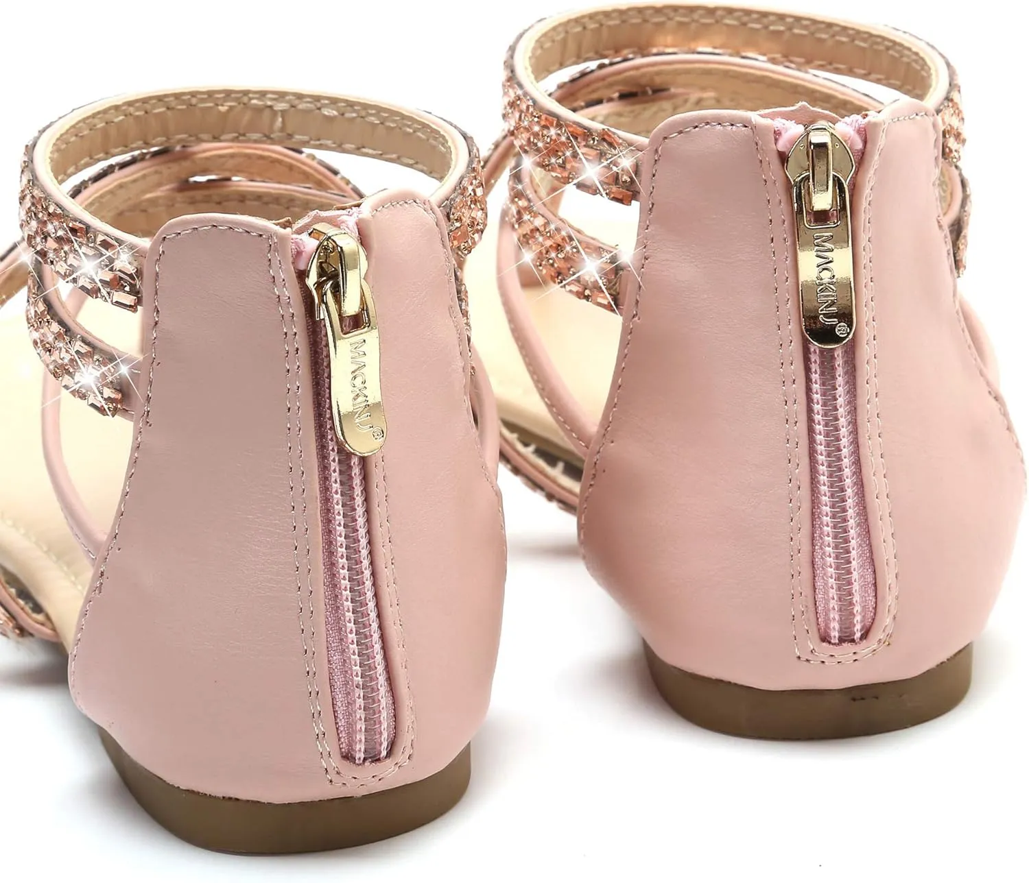 MACKIN J 566-1 Women's Gladiator Sandals Thong Ankle Strap Rhinestone Flat Sandals