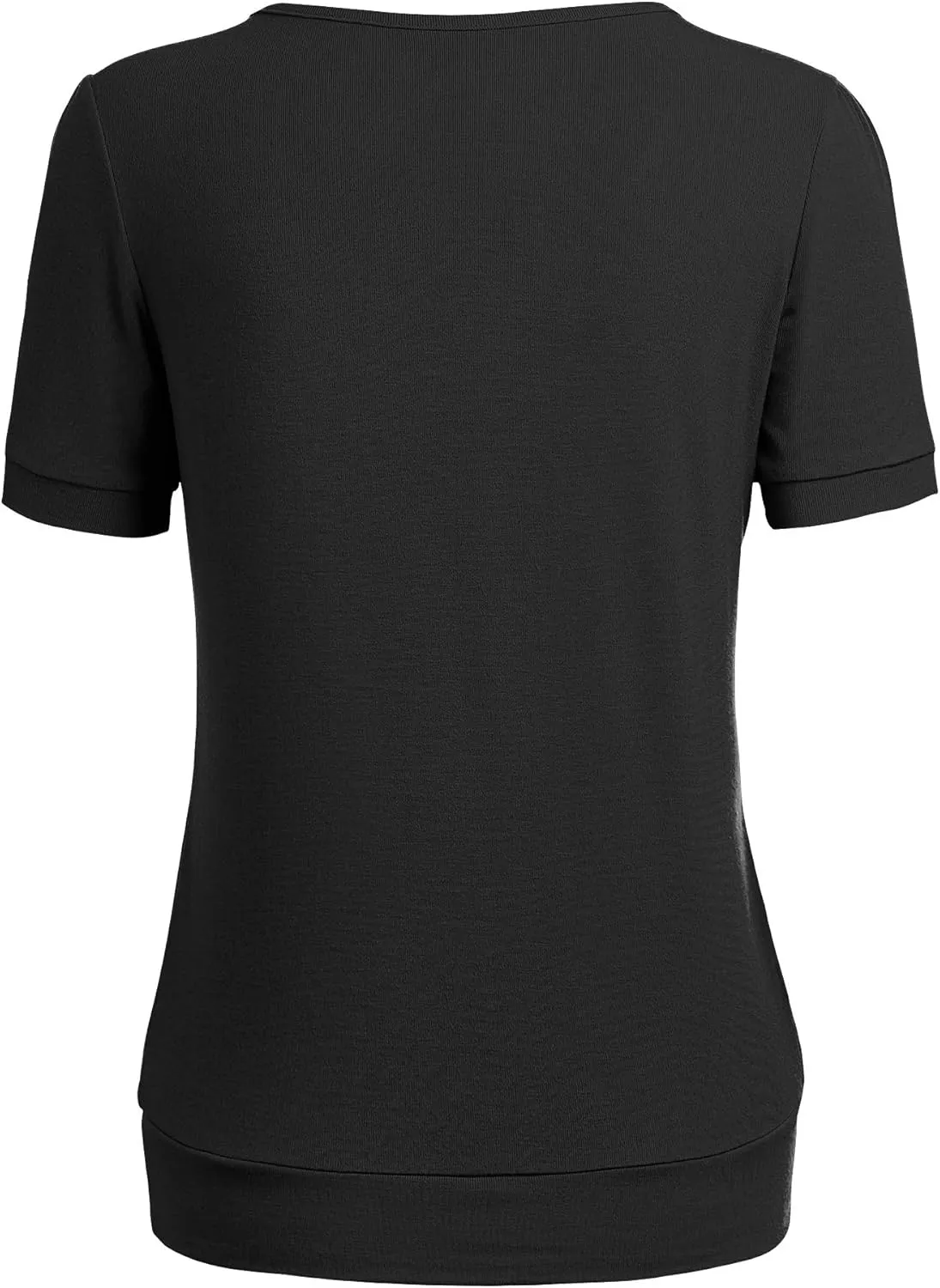 Made By Johnny Women's Scoop Neck Short Sleeve Pleated Front Blouse Tunic Top Plus Size