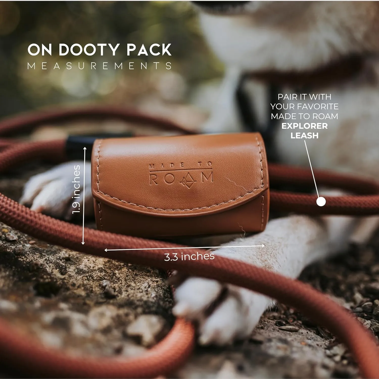 MADE TO ROAM On Dooty Pack - Premium Dog Poop Bag Holder for Leash, Vegan Leather Waste Bag Dispenser for Poop Bag Rolls - Alaska Daybreak