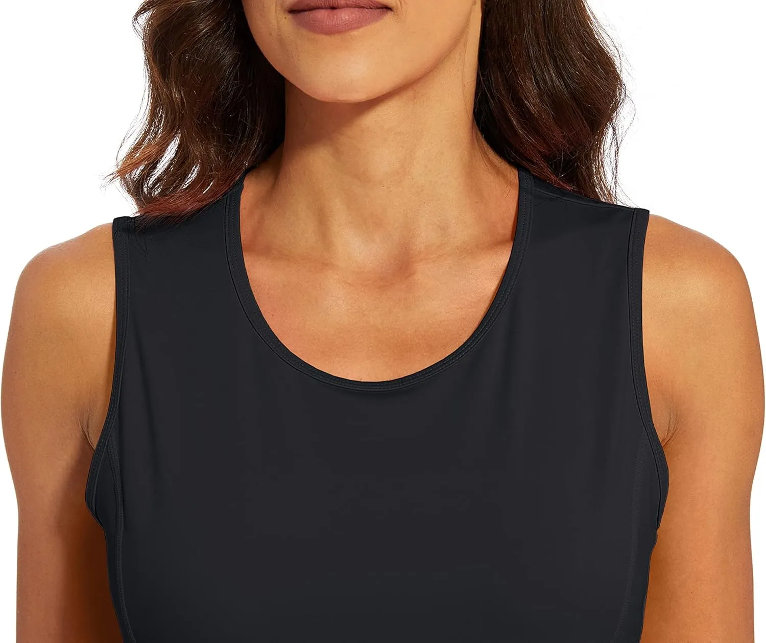 MAGCOMSEN Women's Sleeveless Workout Shirts UPF 80  Dry Fit Running Wicking Tank Tops Athletic Gym Summer