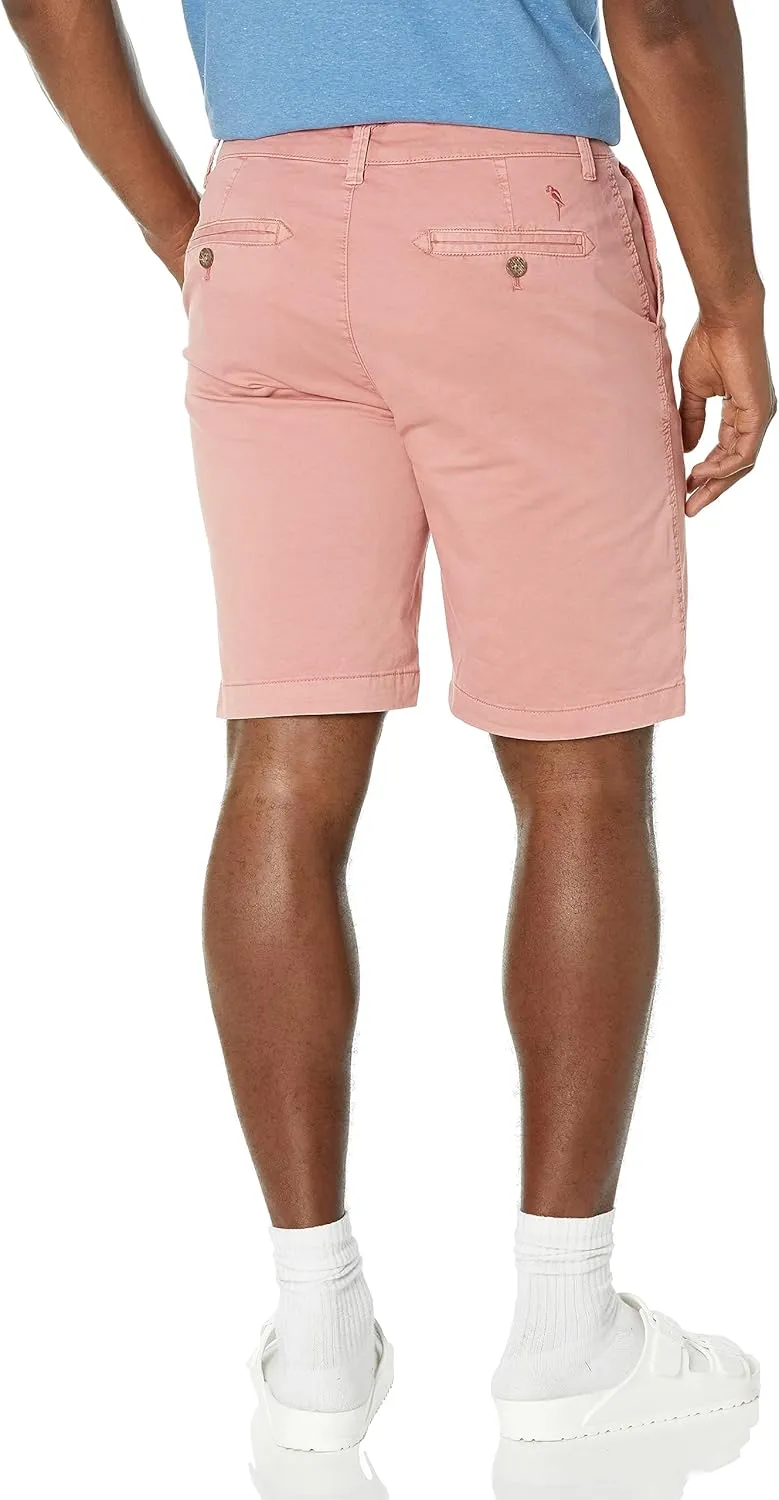 Margaritaville Men's Sun-Bleached-Cotton Shorts with Button/Zipper Waistband Closure