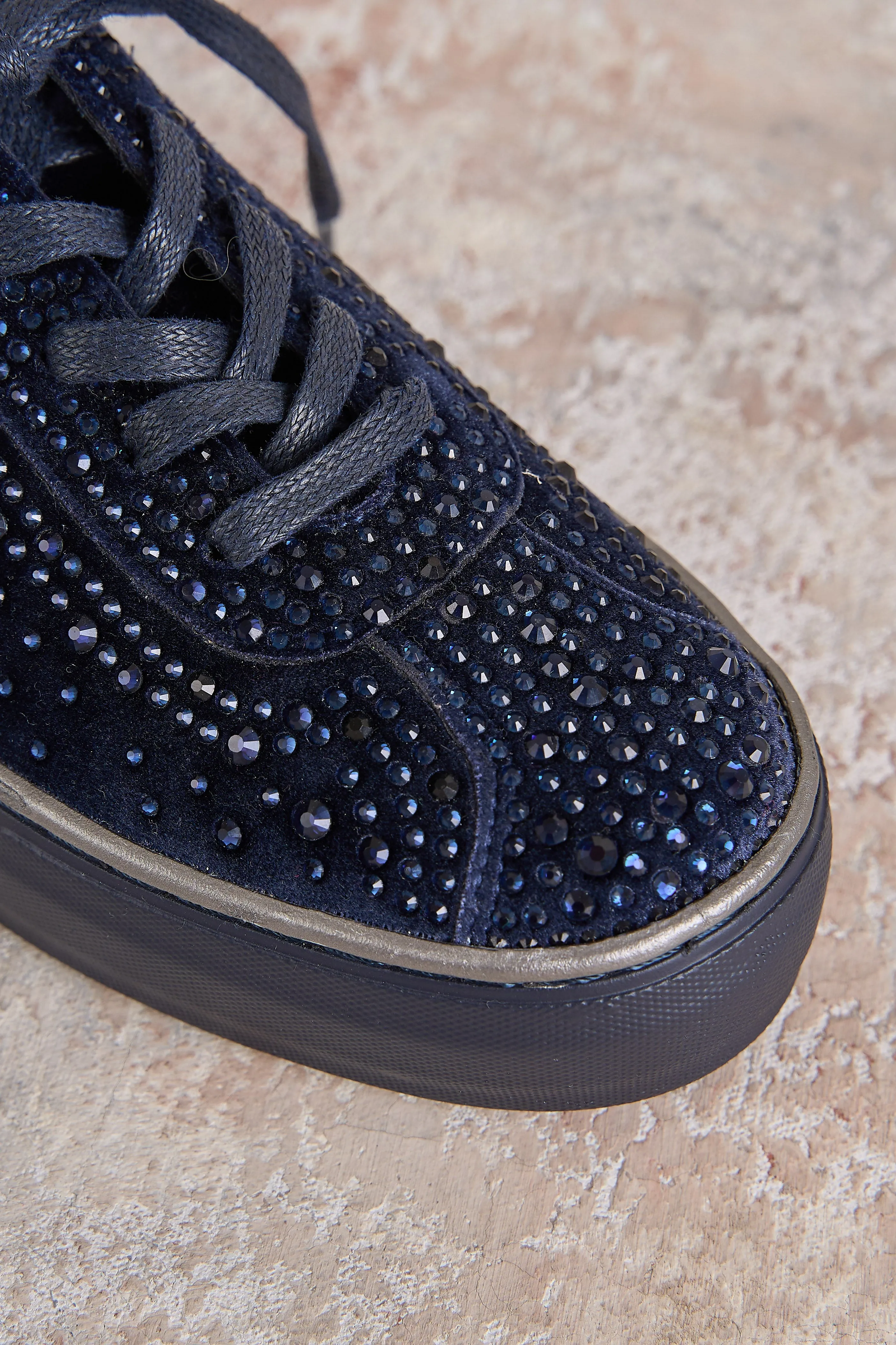 Marla Rhinestone Sneaker - Ink