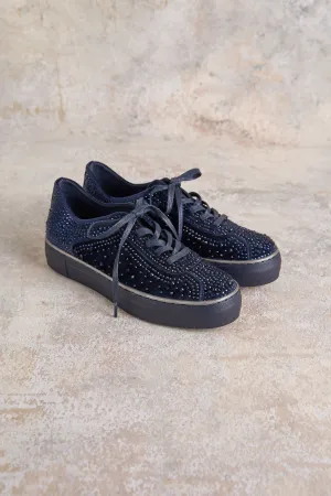 Marla Rhinestone Sneaker - Ink