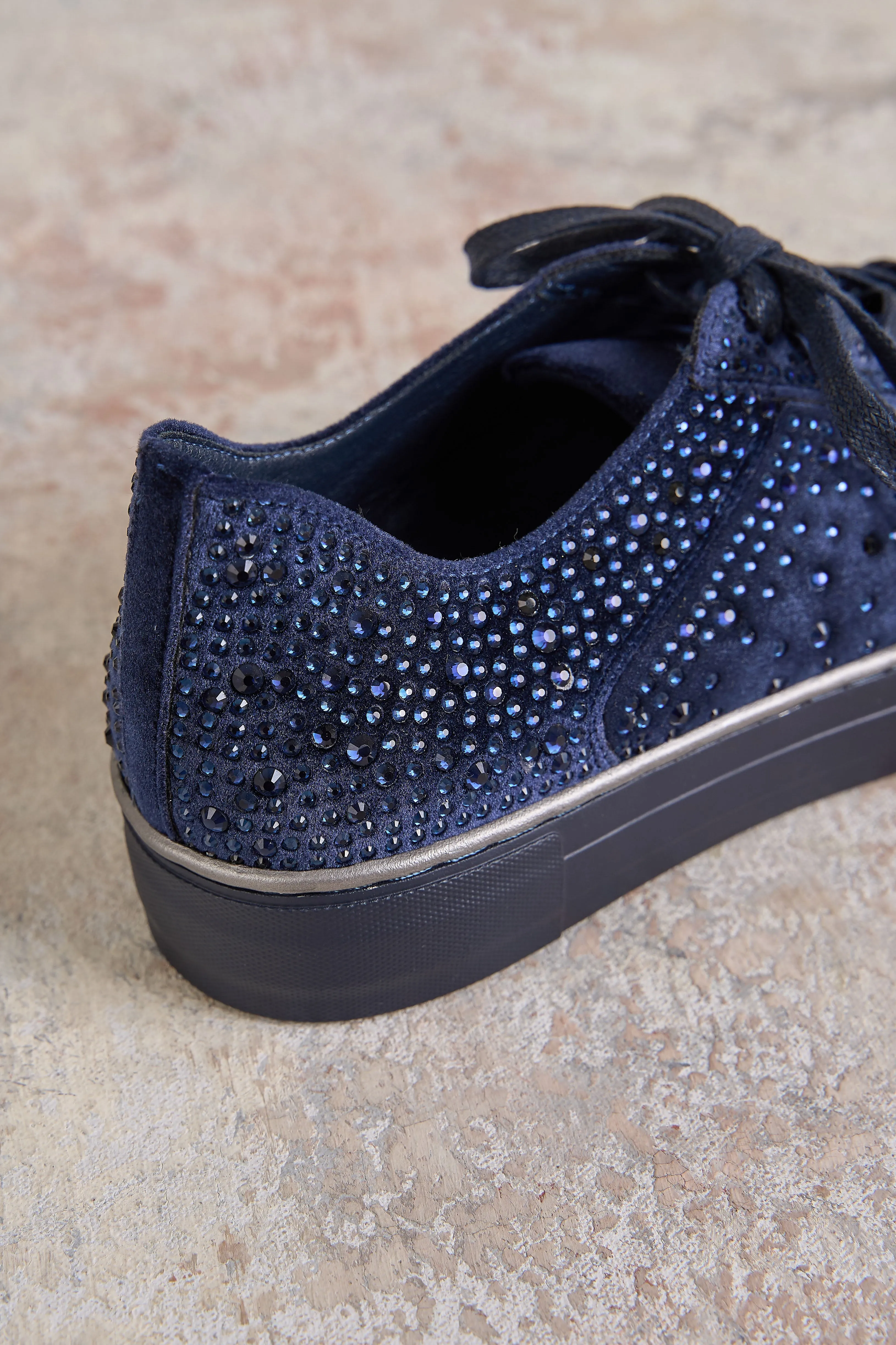 Marla Rhinestone Sneaker - Ink