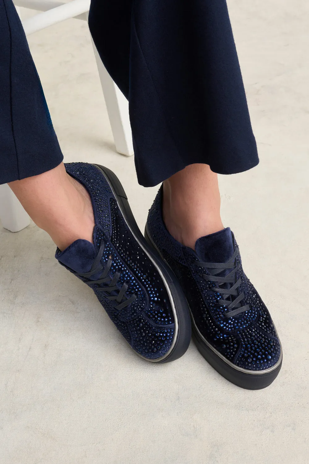 Marla Rhinestone Sneaker - Ink