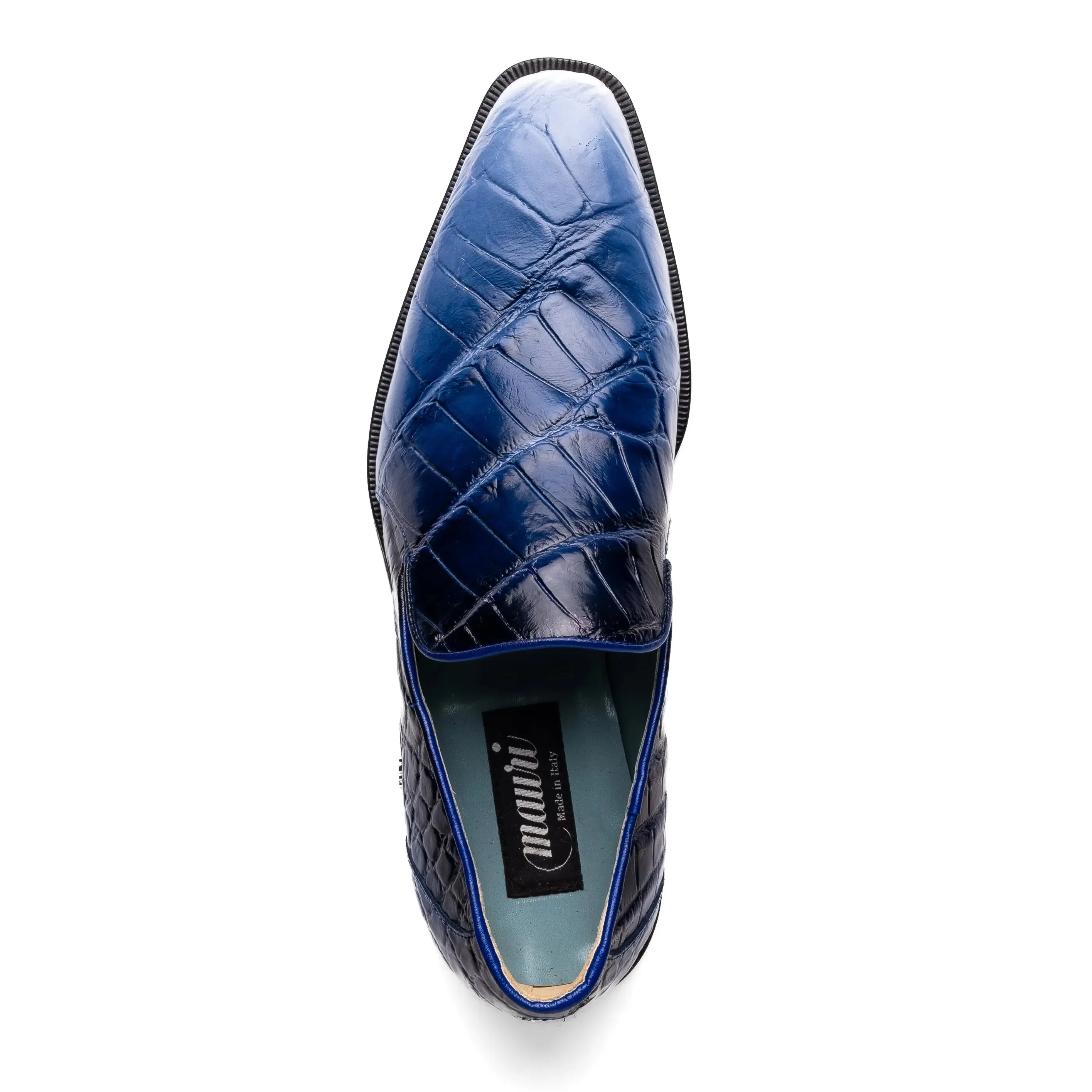 Mauri 1044/3 White/Dirty Wonder Blue Genuine Alligator Loafers