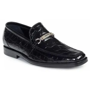 Mauri 4692/2 Black All Over Genuine Body Alligator Loafer Shoes