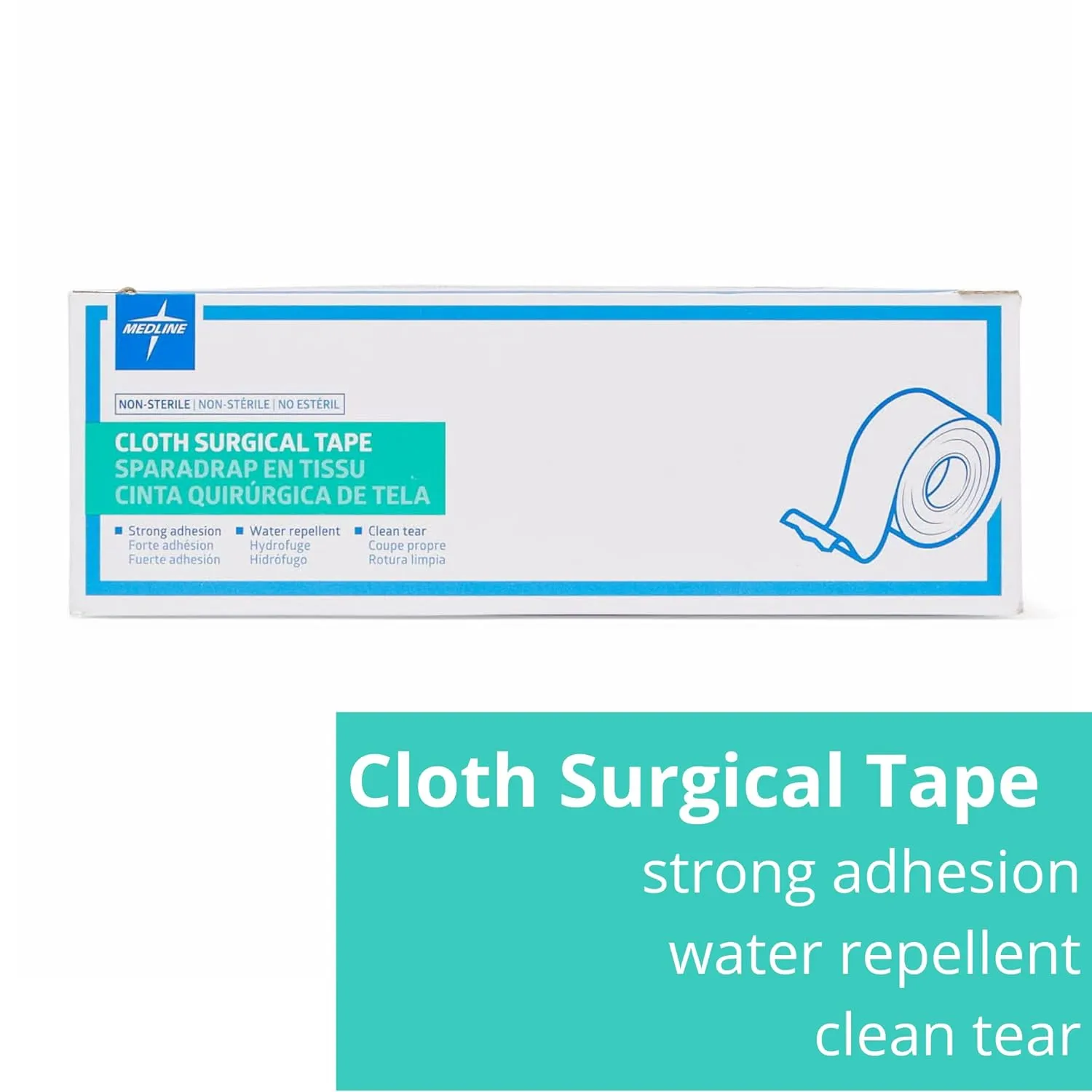 Medline Essentials Silk-Like Cloth Surgical Tape, 2 Inch x 10 Yards Per Roll, Box of 6 Rolls