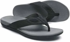 MEGNYA Mens Orthopedic Flip Flops for Plantar Fasciitis, Athletic Toe-Post Sandals with Arch Support, Comfort Walking Thong Slippers for Sport Exercise Activities