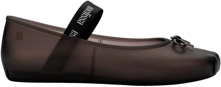 Melissa Sophie Jelly Flats for Women - Ballet Flats for Women Bow Applique & Strap, Slip-on Closed-Toe Women’s Jelly Shoes