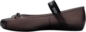 Melissa Sophie Jelly Flats for Women - Ballet Flats for Women Bow Applique & Strap, Slip-on Closed-Toe Women’s Jelly Shoes