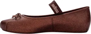 Melissa Sophie Jelly Flats for Women - Ballet Flats for Women Bow Applique & Strap, Slip-on Closed-Toe Women’s Jelly Shoes