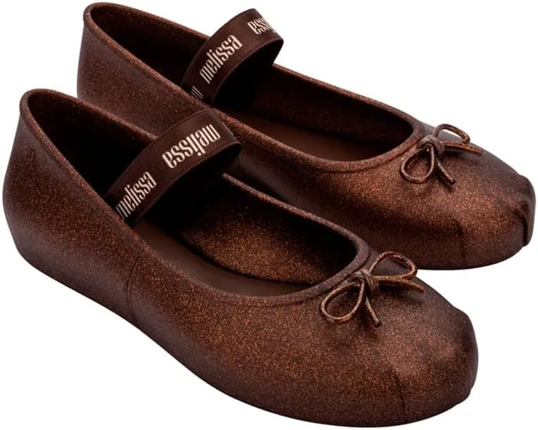 Melissa Sophie Jelly Flats for Women - Ballet Flats for Women Bow Applique & Strap, Slip-on Closed-Toe Women’s Jelly Shoes