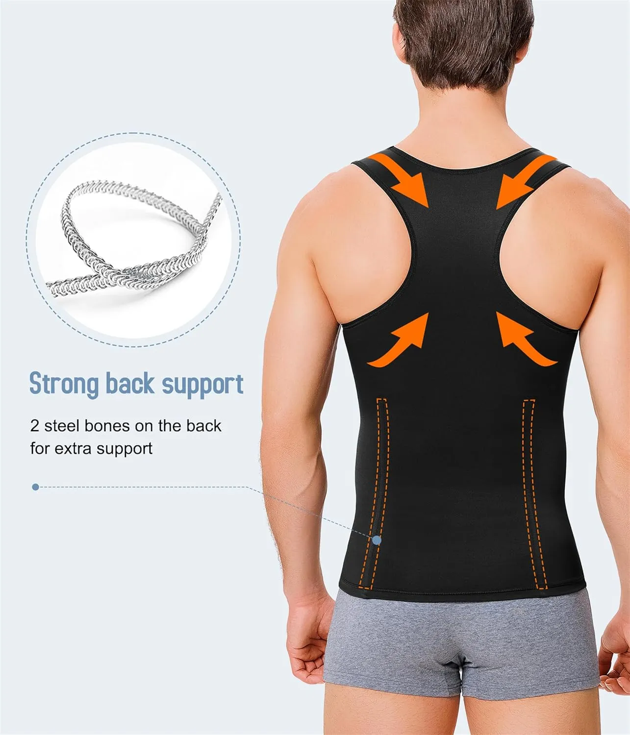 Men Body Shaper Slimming Vest Tight Tank Top Compression Shirt Tummy Control Underwear Moobs Binder