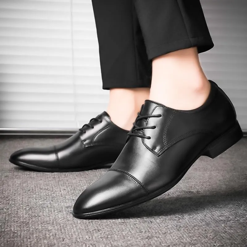 Men's Breathable Brogue Oxfords Shoes - Genuine Leather Lace Up Dress Shoes for Business Casual