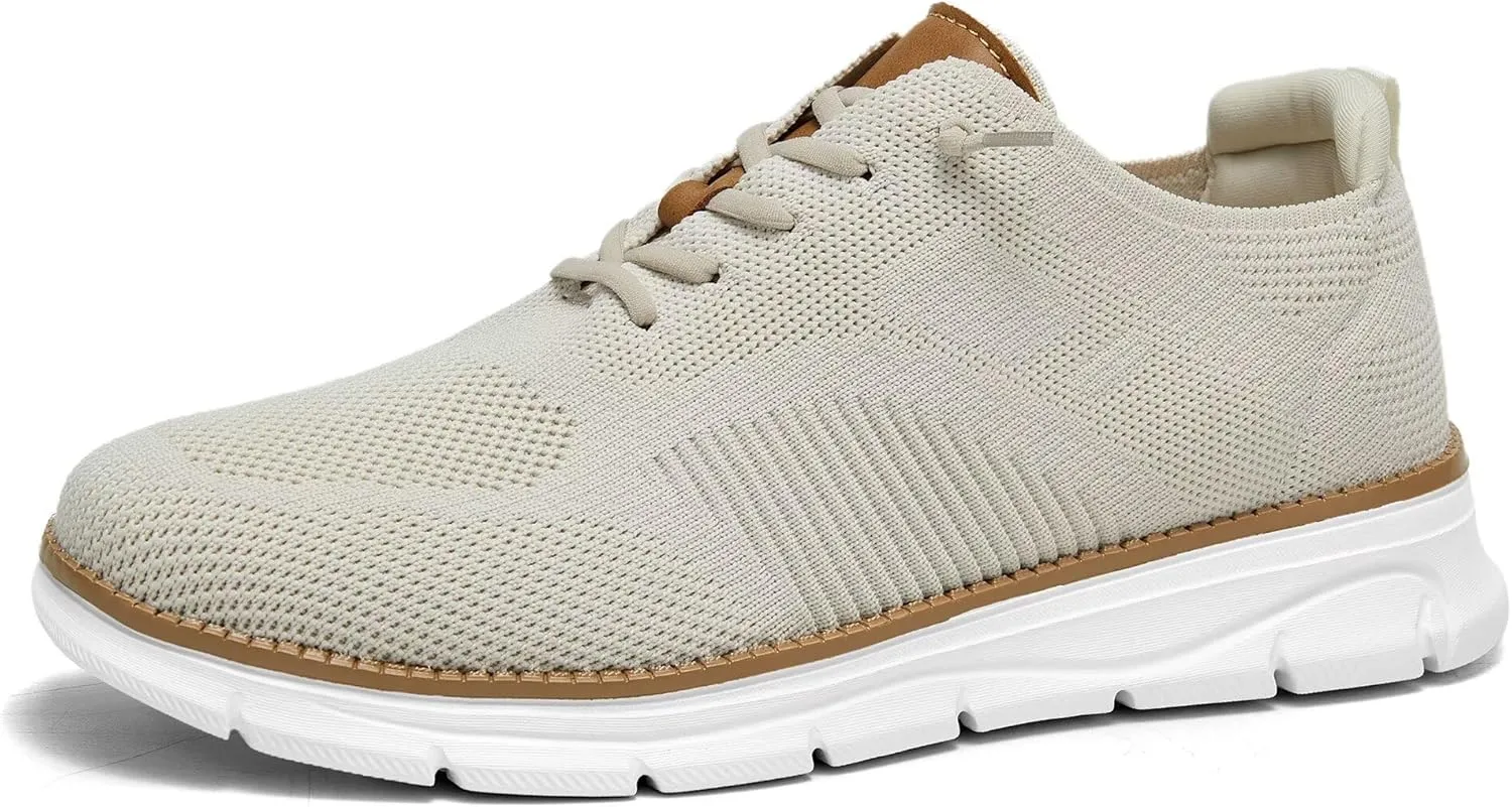 Men's Casual Dress Oxfords Shoes Breathable Knit Leisure Classic Business Fashion Sneakers Lightweight Comfortable Work Soft Sole Walking Shoes