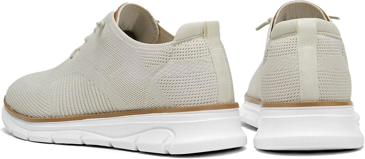 Men's Casual Dress Oxfords Shoes Breathable Knit Leisure Classic Business Fashion Sneakers Lightweight Comfortable Work Soft Sole Walking Shoes