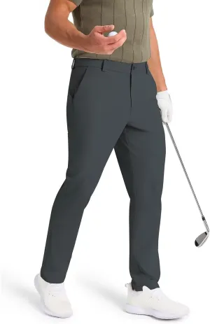 Mens Classic Fit Golf Pants Stretch Work Dress Pants 30''/32''/34'' Lightweight Casual Pants with Pockets
