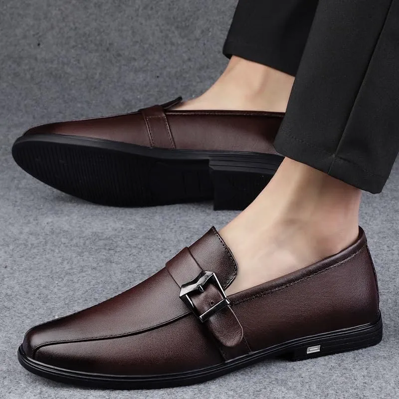 Men's Classic Slip-on Loafers Mens Casual Business Formal Oxford Shoes Men Wedding Faux Patent Derby Shoe