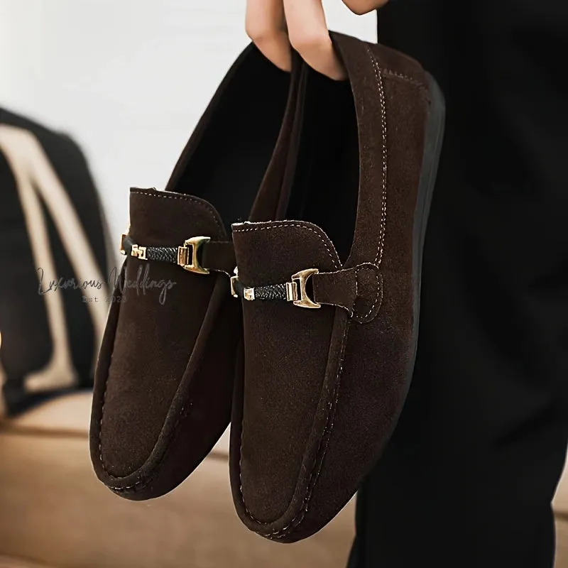 Men's Faux Suede Moccasin Loafers - Comfy Slip-Ons for Spring & Summer