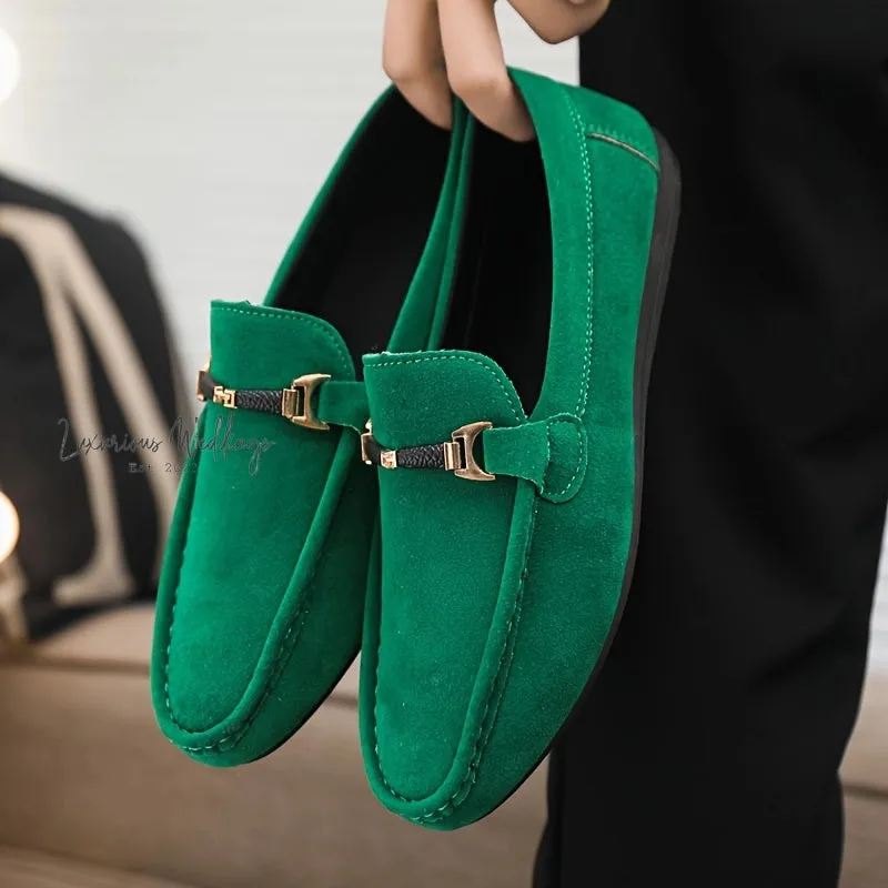 Men's Faux Suede Moccasin Loafers - Comfy Slip-Ons for Spring & Summer