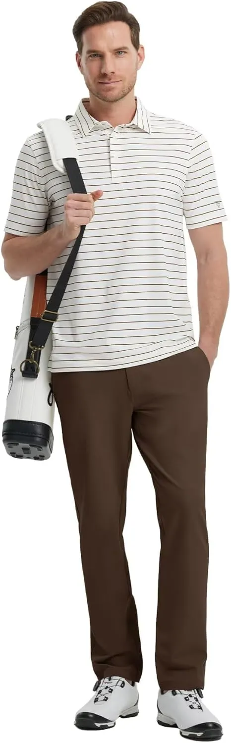 Mens Golf Pants Stretch 30"/32"/34" Water-Resistant Lightweight Stretch Casual Flat Front Dress Pants with 5 Pockets