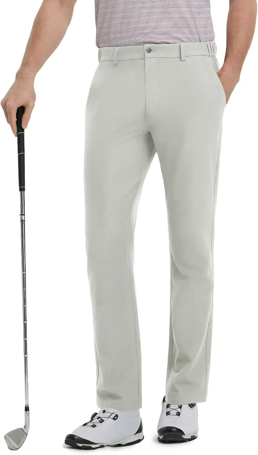 Mens Golf Pants Stretch 30"/32"/34" Water-Resistant Lightweight Stretch Casual Flat Front Dress Pants with 5 Pockets