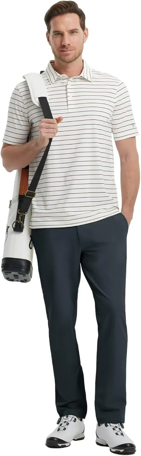 Mens Golf Pants Stretch 30"/32"/34" Water-Resistant Lightweight Stretch Casual Flat Front Dress Pants with 5 Pockets