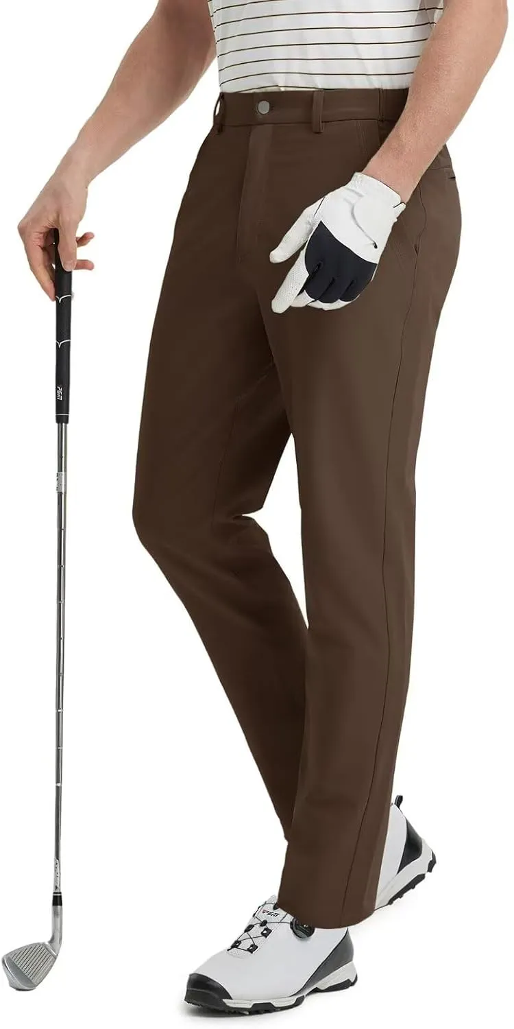 Mens Golf Pants Stretch 30"/32"/34" Water-Resistant Lightweight Stretch Casual Flat Front Dress Pants with 5 Pockets