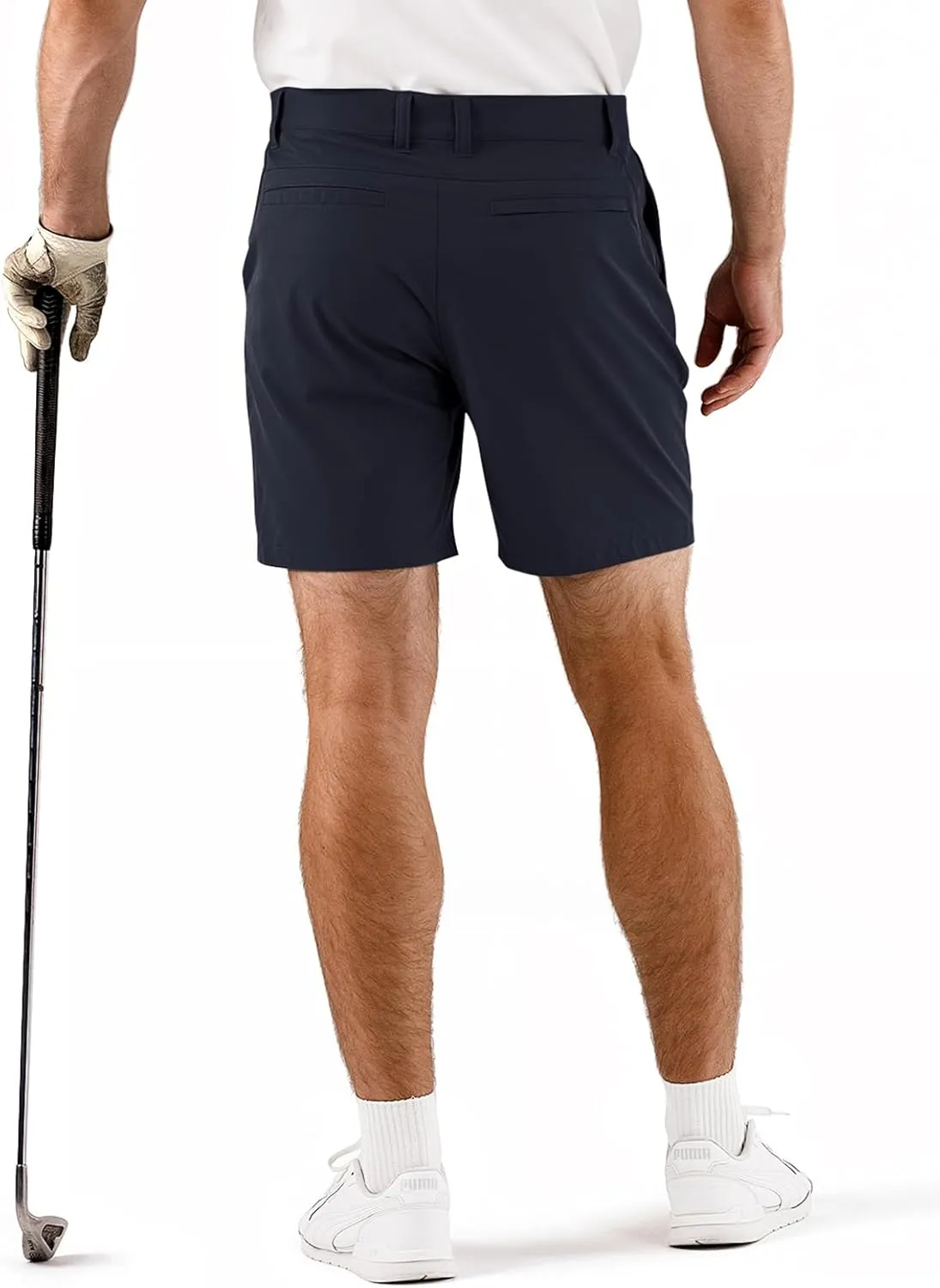 Mens Golf Shorts 7 Inch Inseam, Quick Dry Stretch Casual Lightweight Stretch Flat Front Hybrid Men's Golf Shorts for Men