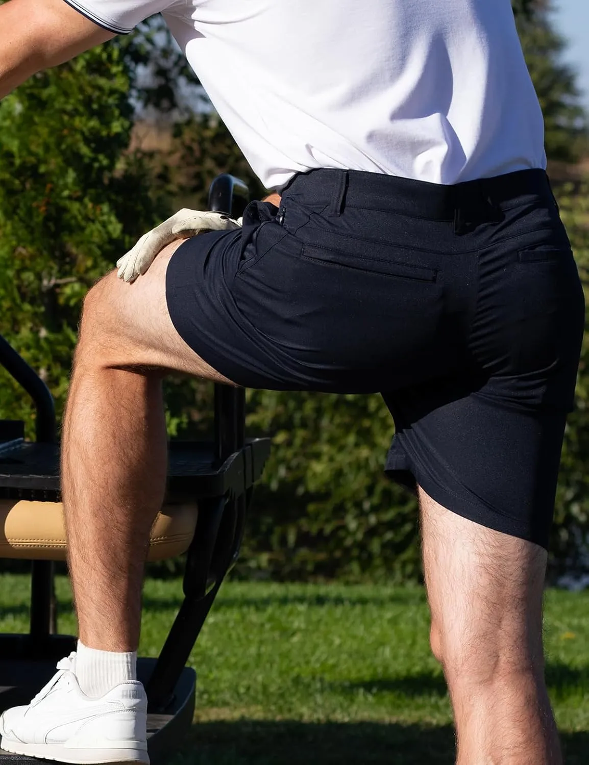 Mens Golf Shorts 7 Inch Inseam, Quick Dry Stretch Casual Lightweight Stretch Flat Front Hybrid Men's Golf Shorts for Men