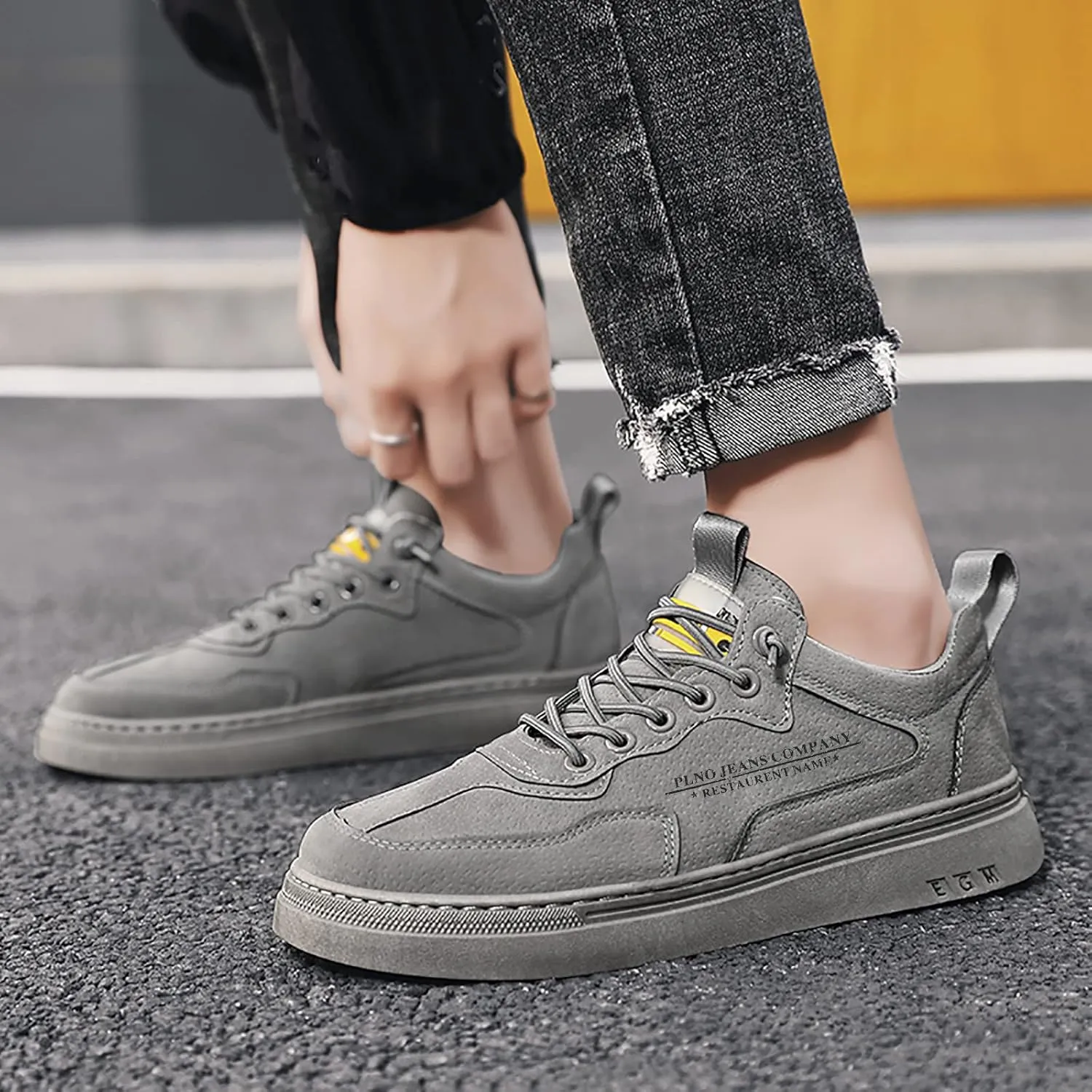 Men's Lace Up Memory Foam Sneakers Breathable Elastic Fly Woven Mesh Sneaker Athletic Fashion Sneakers for Men